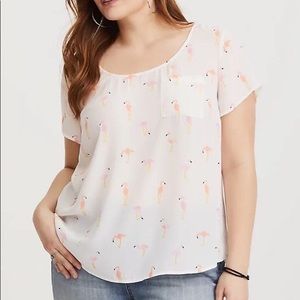 🟣Torrid Flamingo Blouse